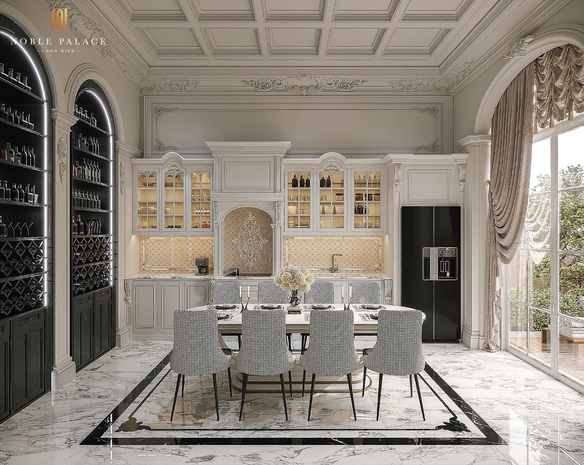 Cần bán biệt thự song lập hướng Tây DT 156m2 VENUS PALACE bàn giao bên ngoài Noble Palace Long Biên